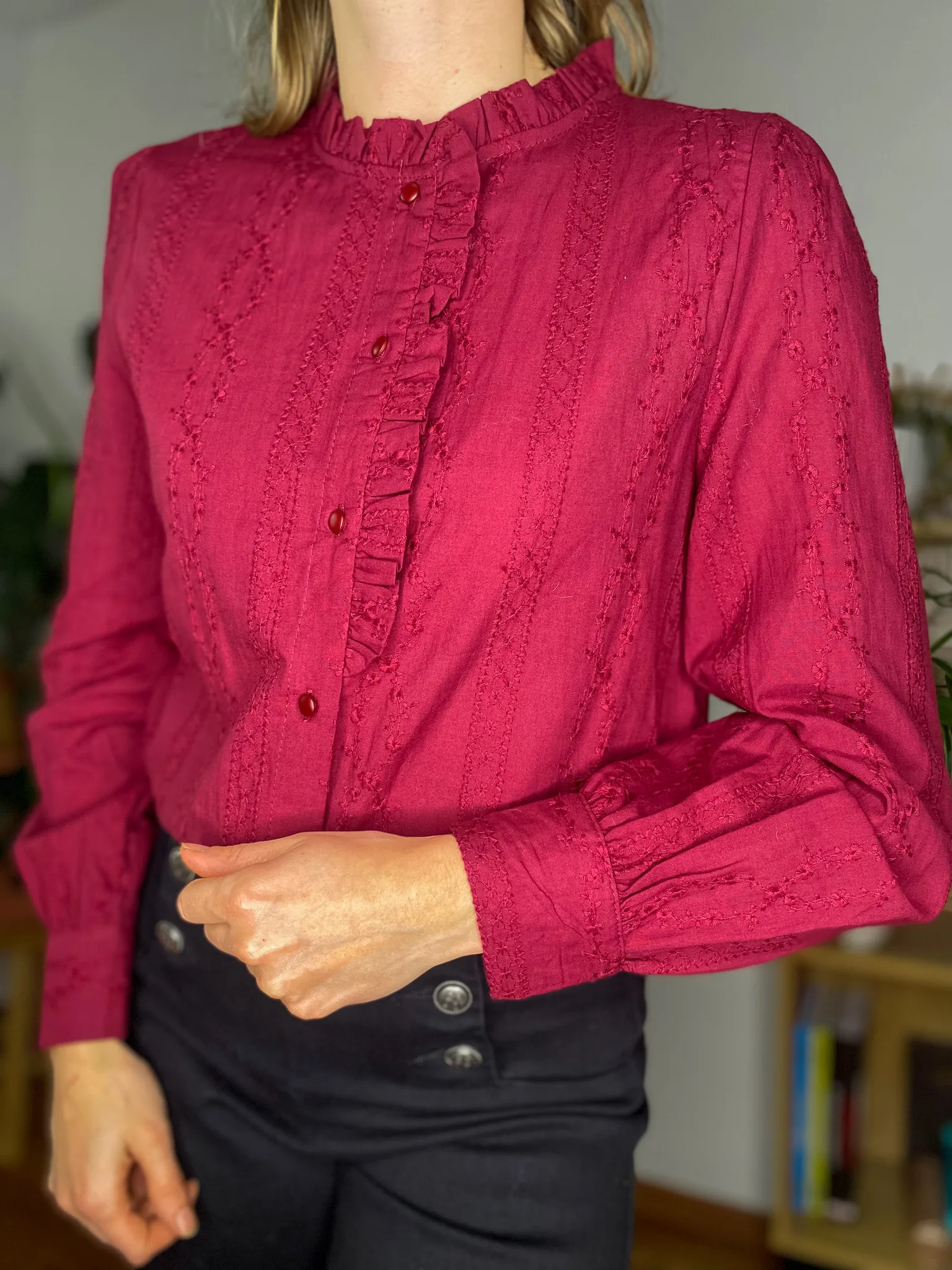 Chemise Anaïs bordeaux