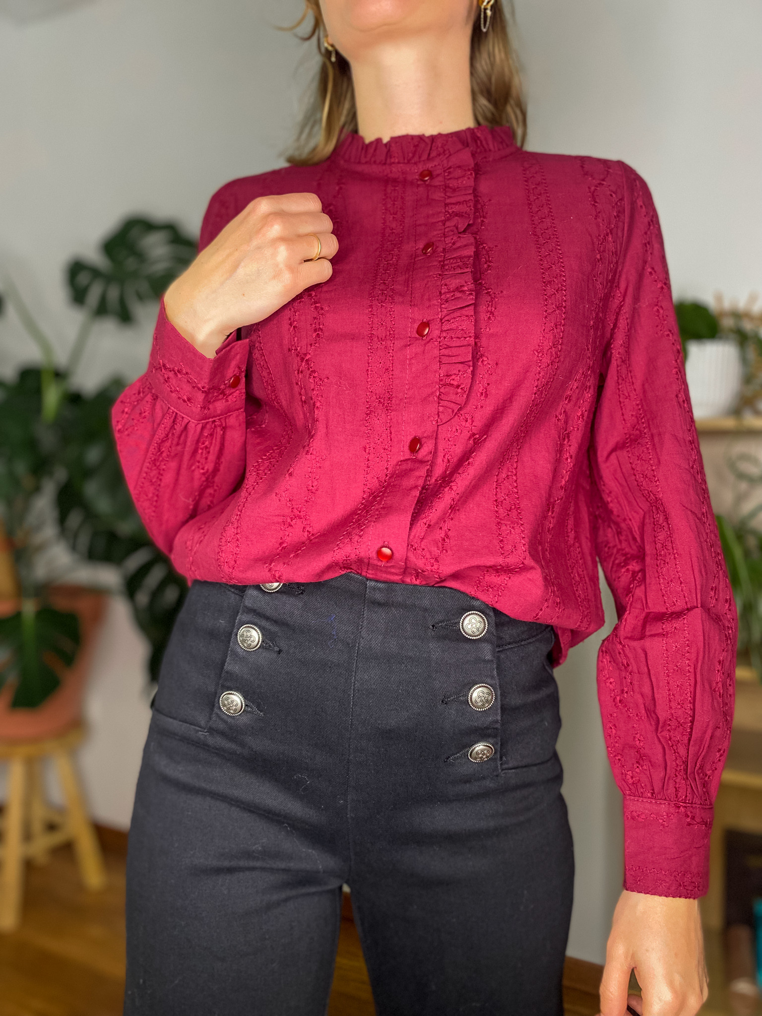 Chemise Anaïs bordeaux