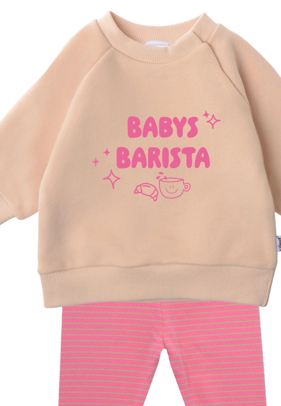 Ensemble 2 pièces avec sweat-shirt "Babys Barista" et leggings