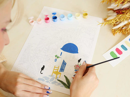 Kit de peinture au numéro - Santorini - Margothe