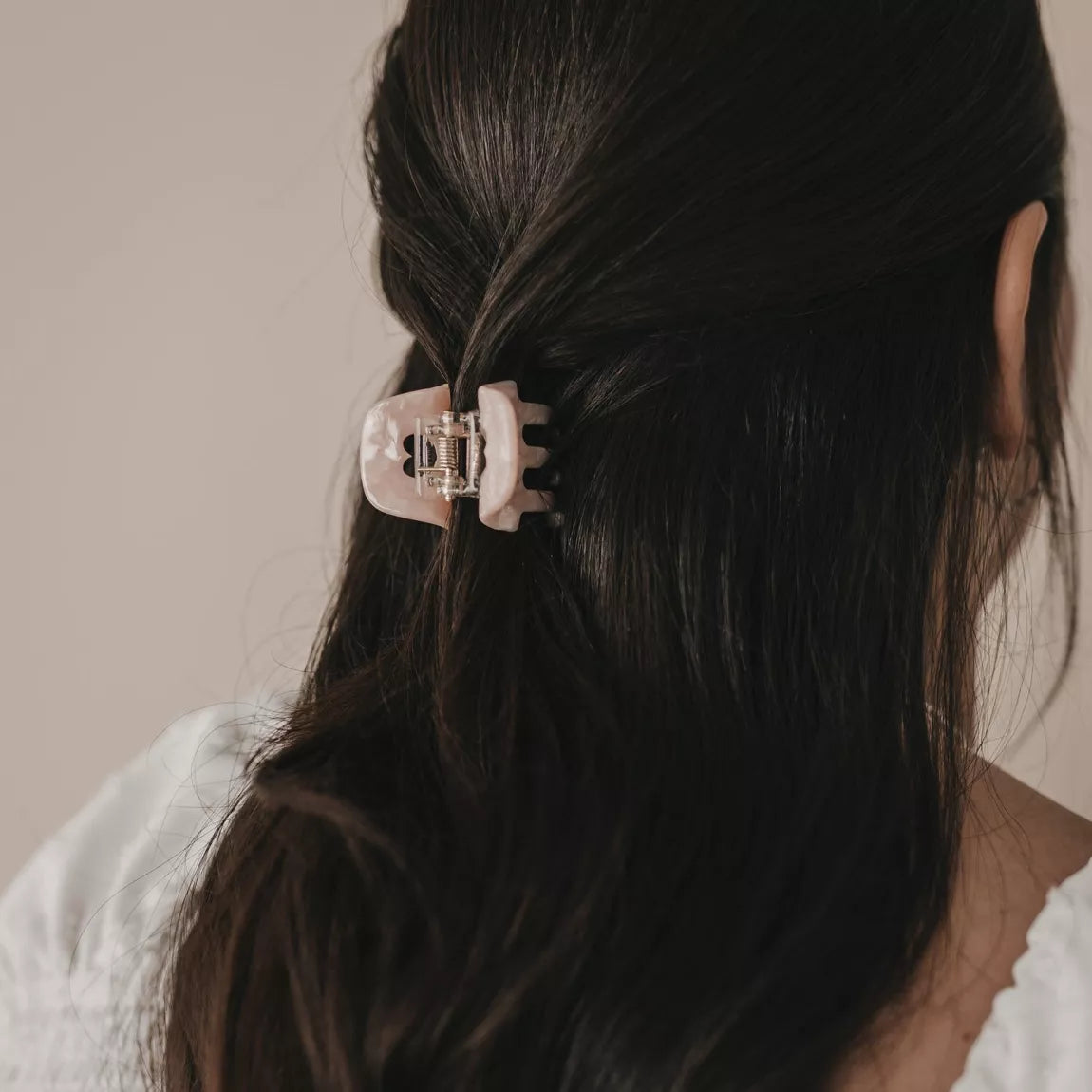 Petite barrette cœur blush