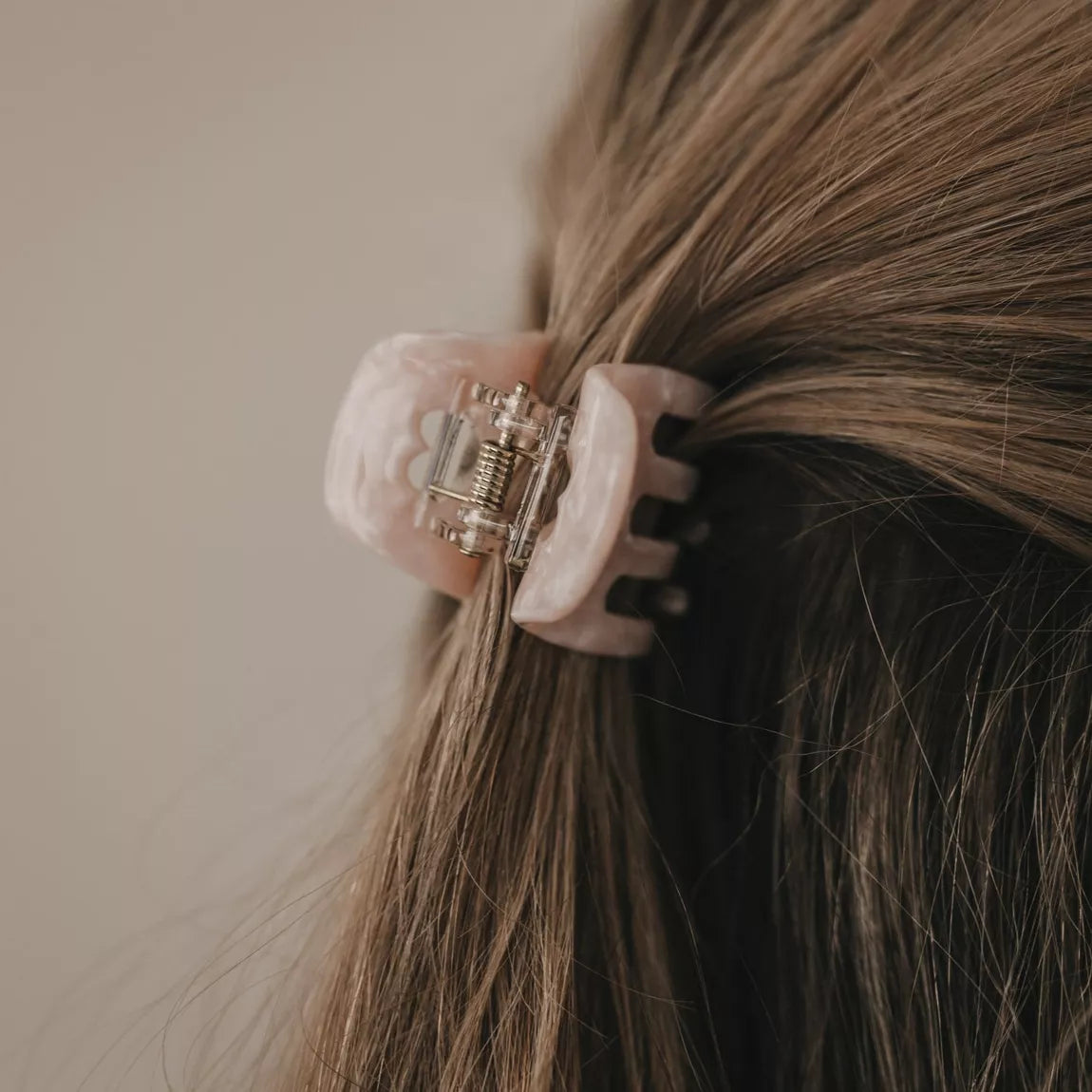 Petite barrette cœur blush