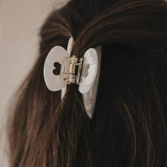 Grande barrette cœur perle