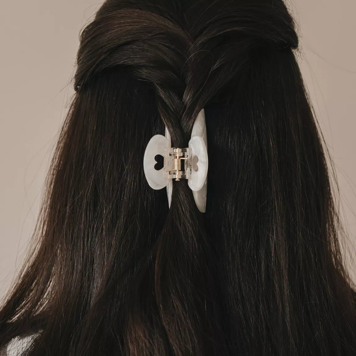 Grande barrette cœur perle