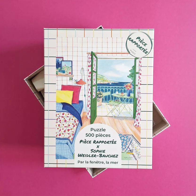 Puzzle 500 pièces - Par la fenêtre, la mer - Margothe
