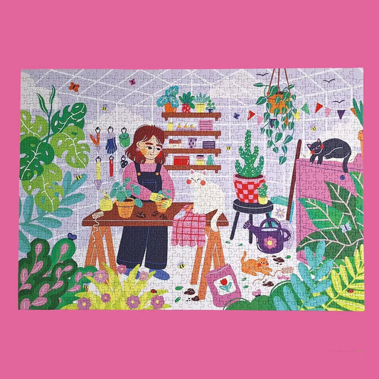 Puzzle 1000 pièces - La serre aux chats - Margothe