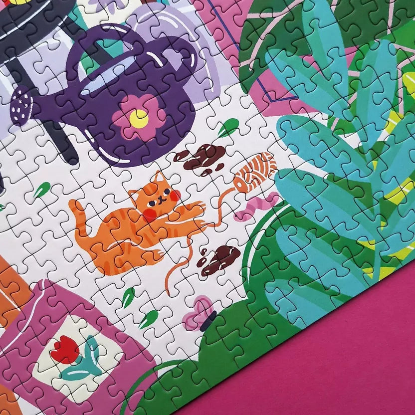 Puzzle 1000 pièces - La serre aux chats - Margothe