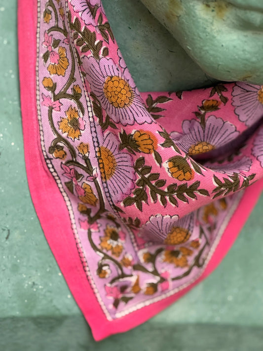 Petit foulard Ravenne Rose - Byzantine - Margothe