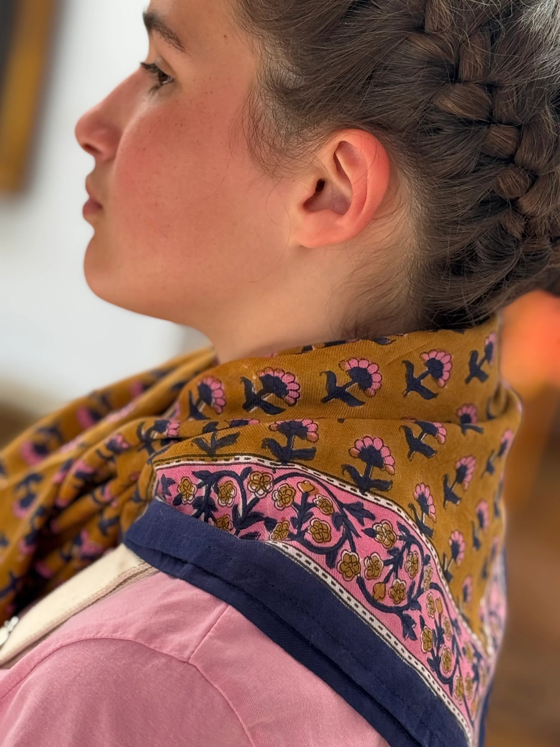 Grand foulard SÉLÉNÉ Fauve - Byzantine - Margothe
