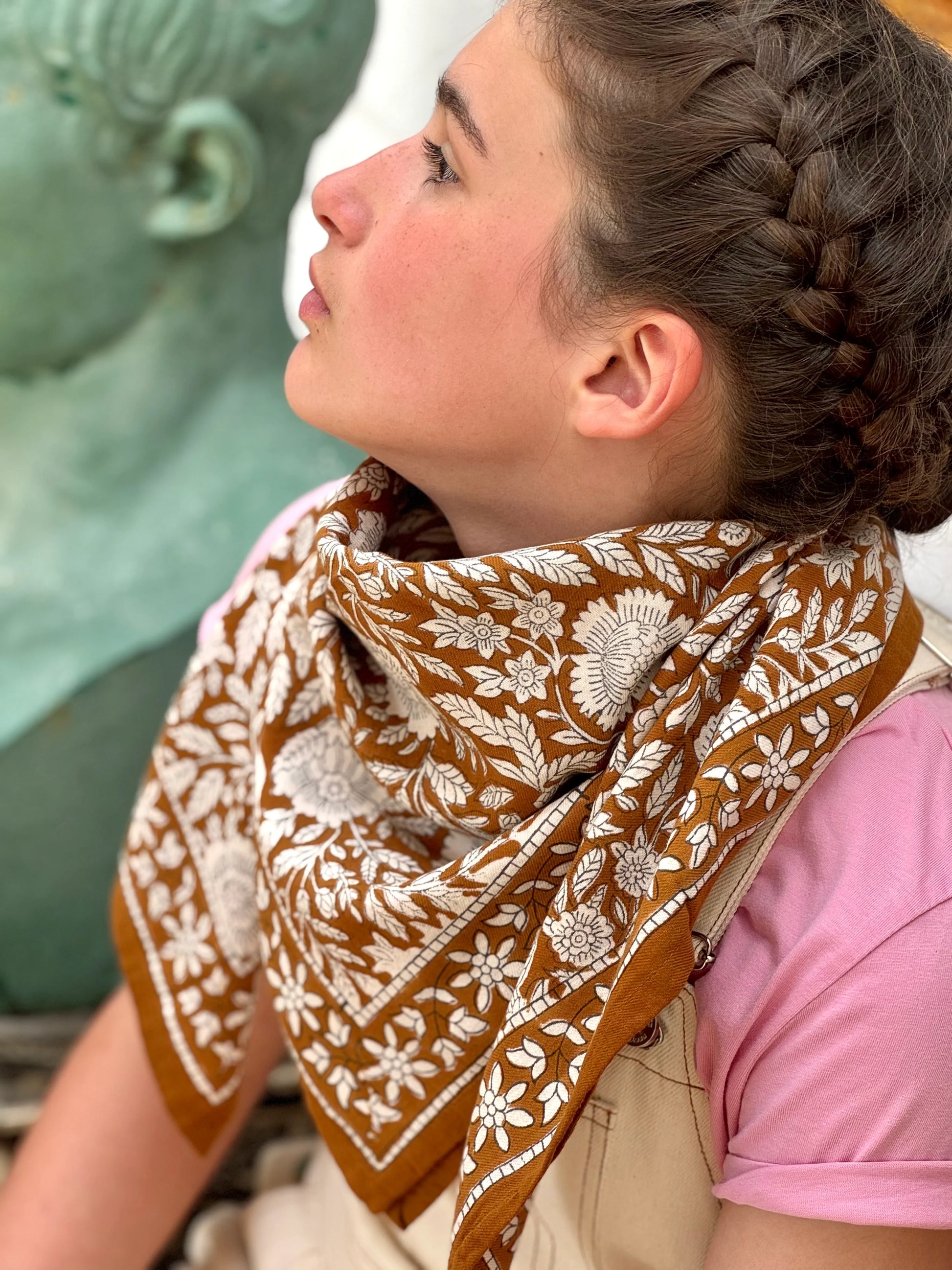 Grand foulard ANTIOCHE Havane - Byzantine - Margothe