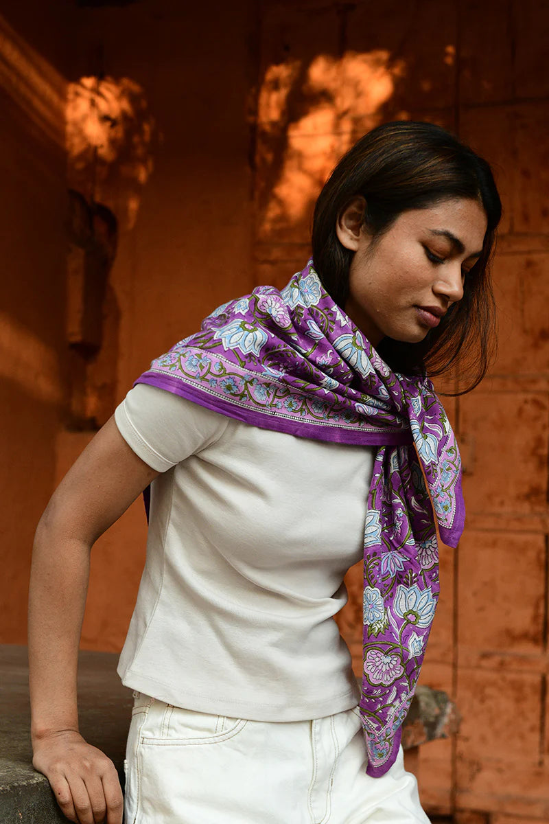 Grand Foulard N° 114 Violet - Byzantine - Margothe