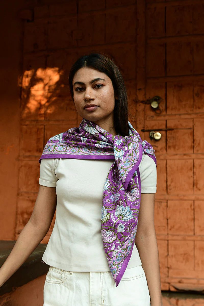 Grand Foulard N° 114 Violet - Byzantine - Margothe