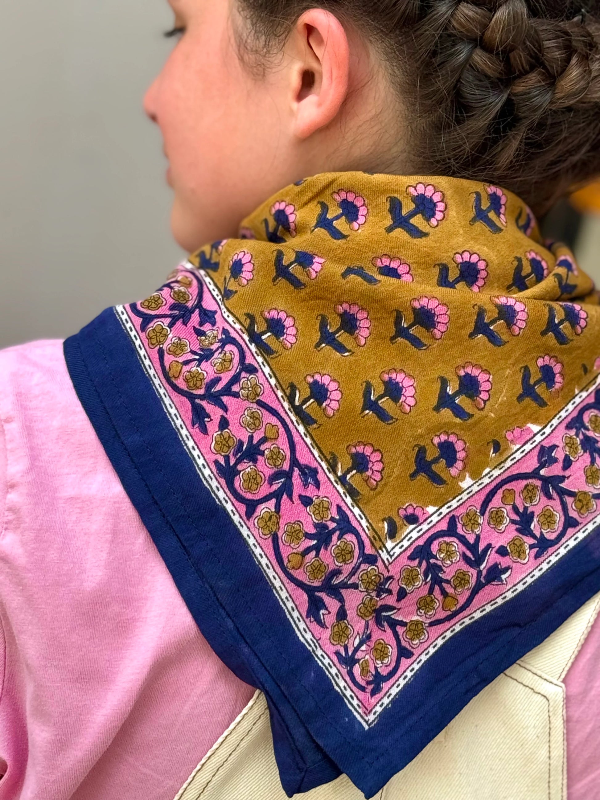 Grand foulard SÉLÉNÉ Fauve - Byzantine - Margothe