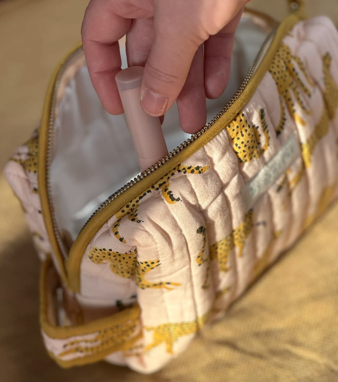 Petite trousse de toilette Fauve Rose - Byzantine - Margothe