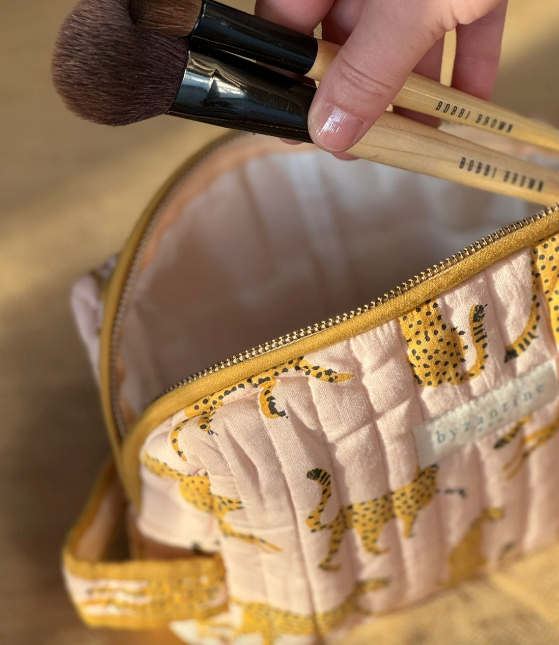 Petite trousse de toilette Fauve Rose - Byzantine - Margothe