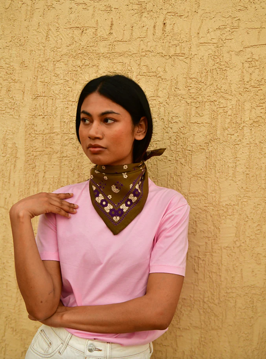 Petit Foulard Anastase Olive - Byzantine - Margothe