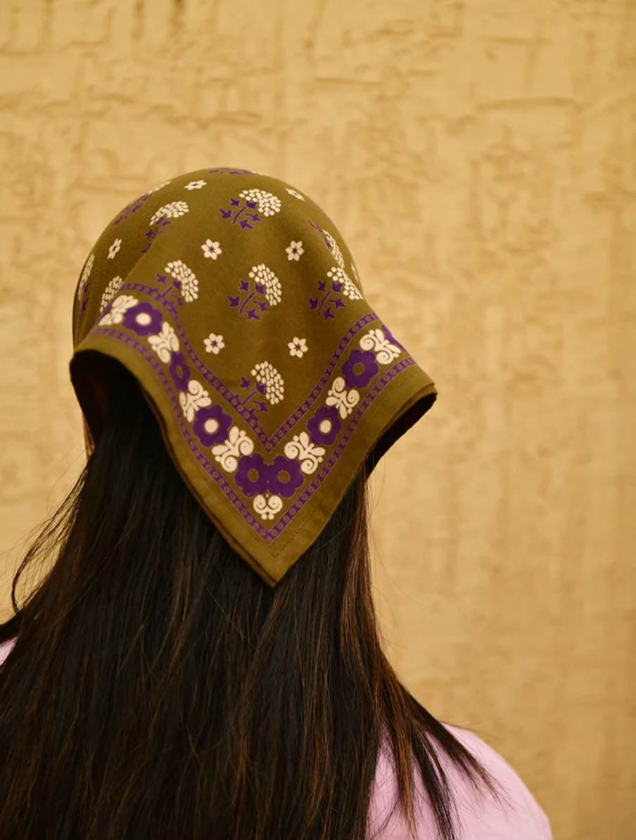 Petit Foulard Anastase Olive - Byzantine - Margothe