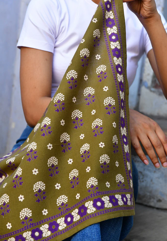 Petit Foulard Anastase Olive - Byzantine - Margothe