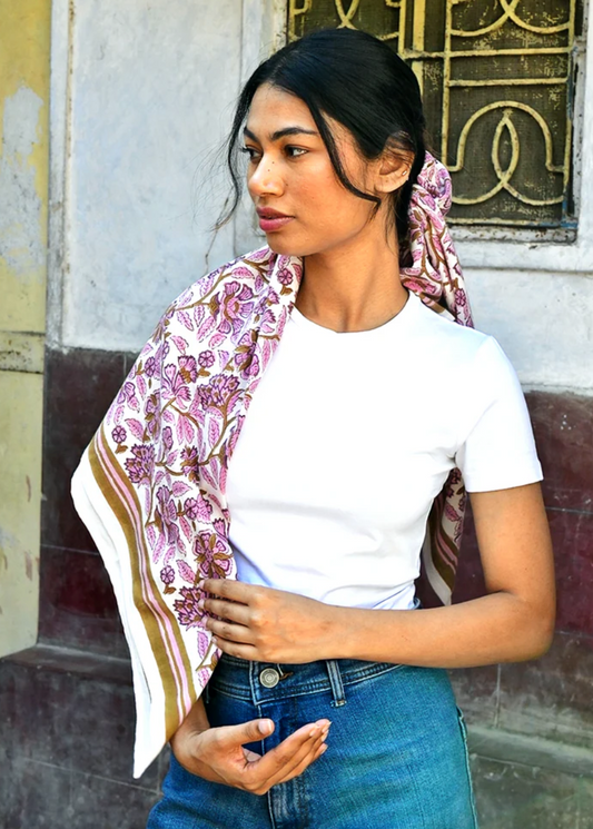 Foulard Carthage rose - Byzantine - Margothe