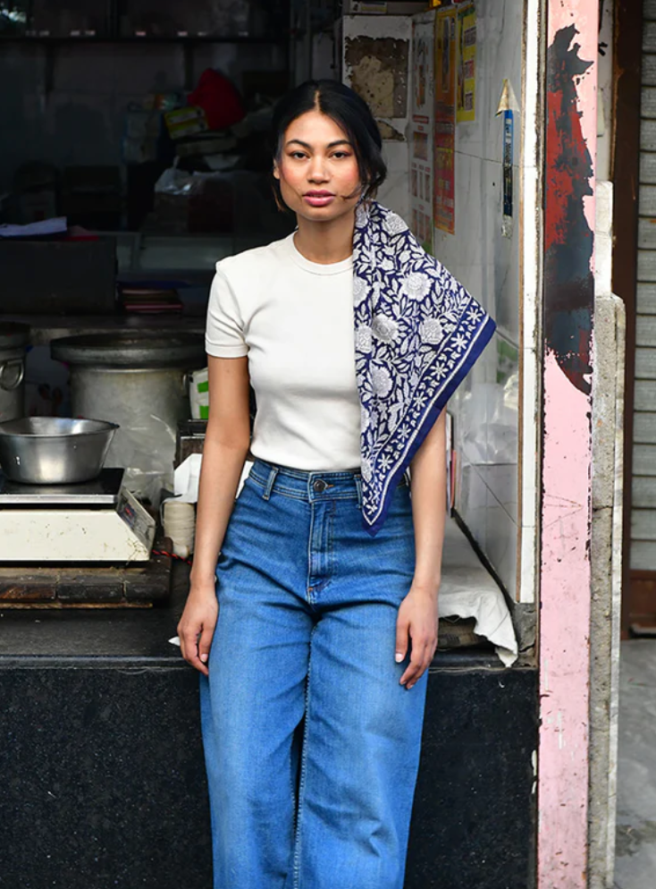 Foulard Antioche bleu - Byzantine - Margothe