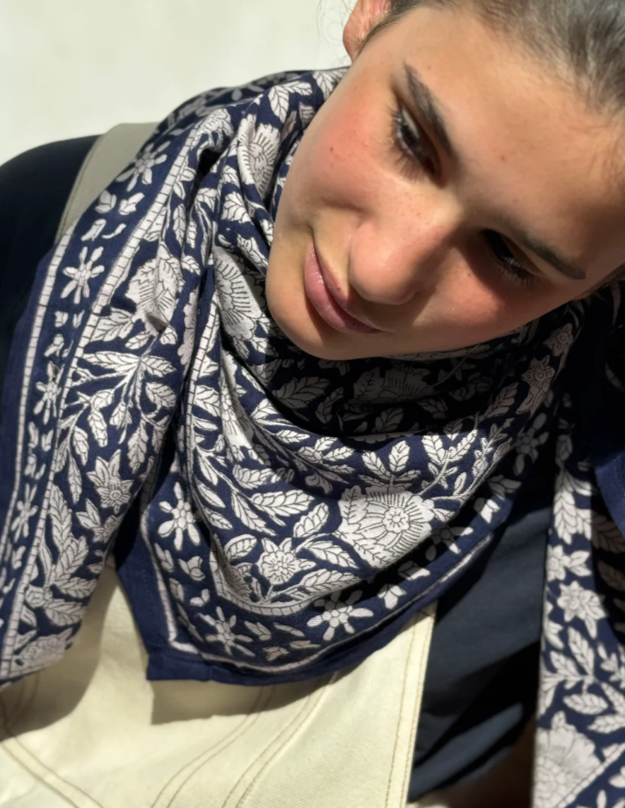 Foulard Antioche bleu - Byzantine - Margothe
