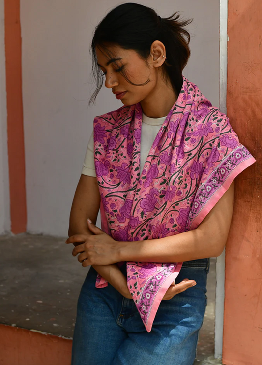 Foulard Nicée rose - Byzantine - Margothe