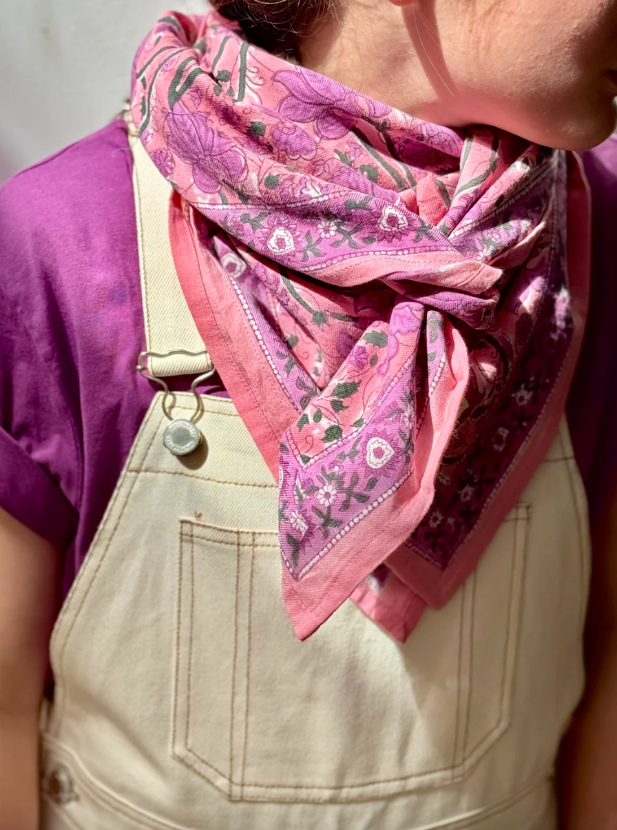 Foulard Nicée rose - Byzantine - Margothe