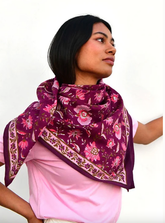Grand foulard THÉODORA Betterave