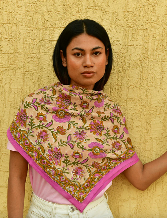 Grand foulard THÉODORA Rose