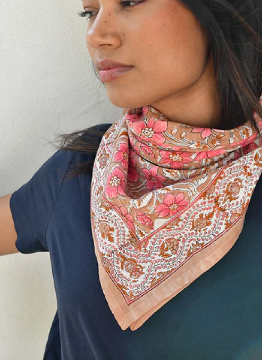 Grand foulard HELIOS Rose