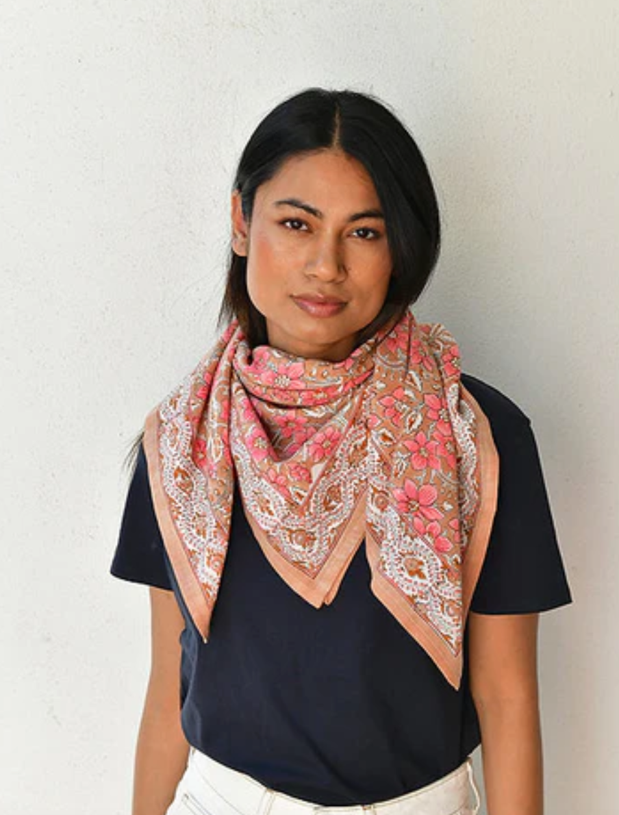Grand foulard HELIOS Rose