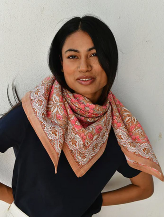 Grand foulard HELIOS Rose