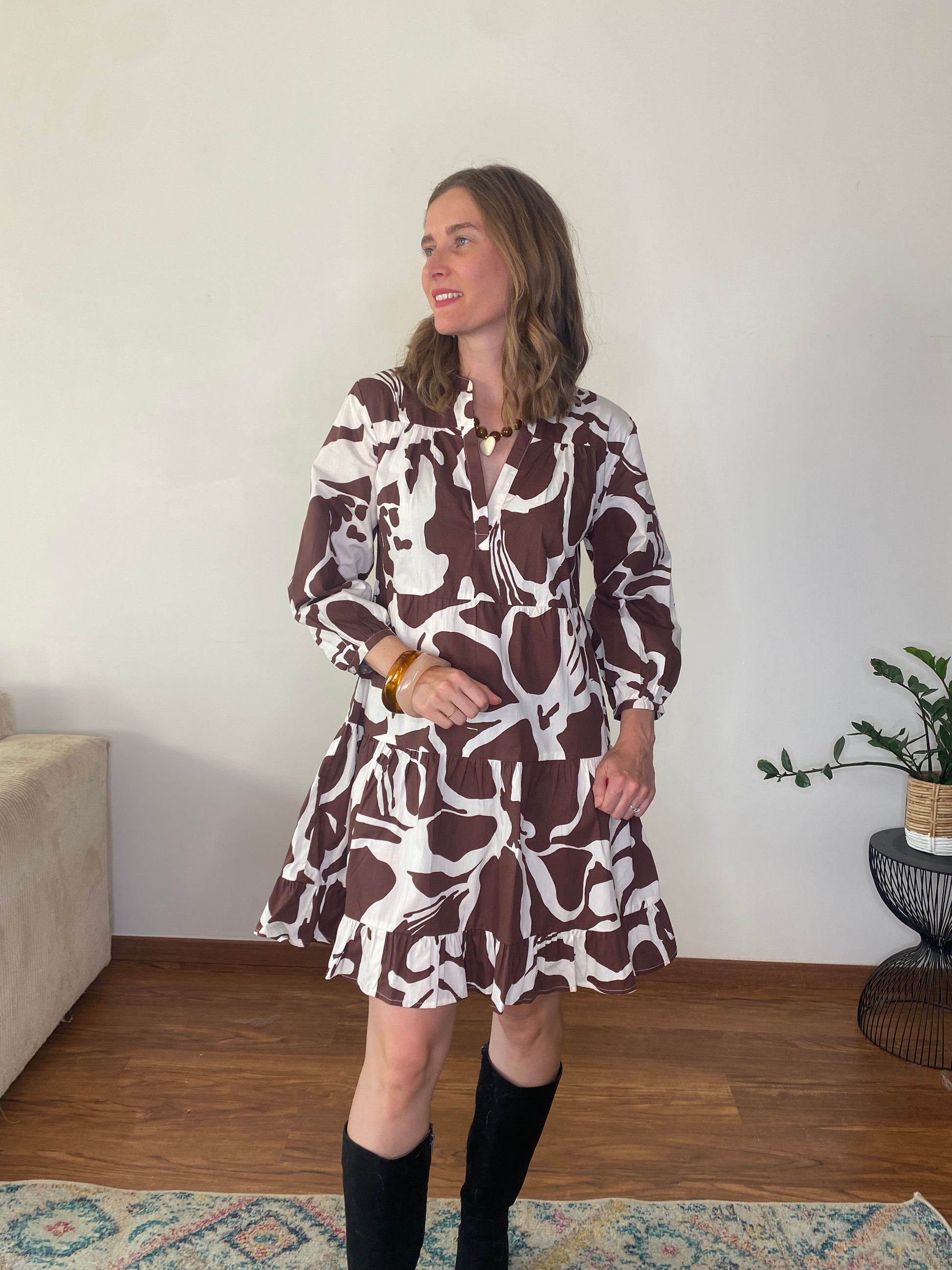 Robe Mathilda marron - Margothe