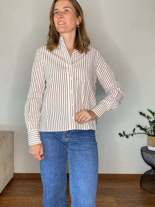 Chemise Samuel rayé chocolat