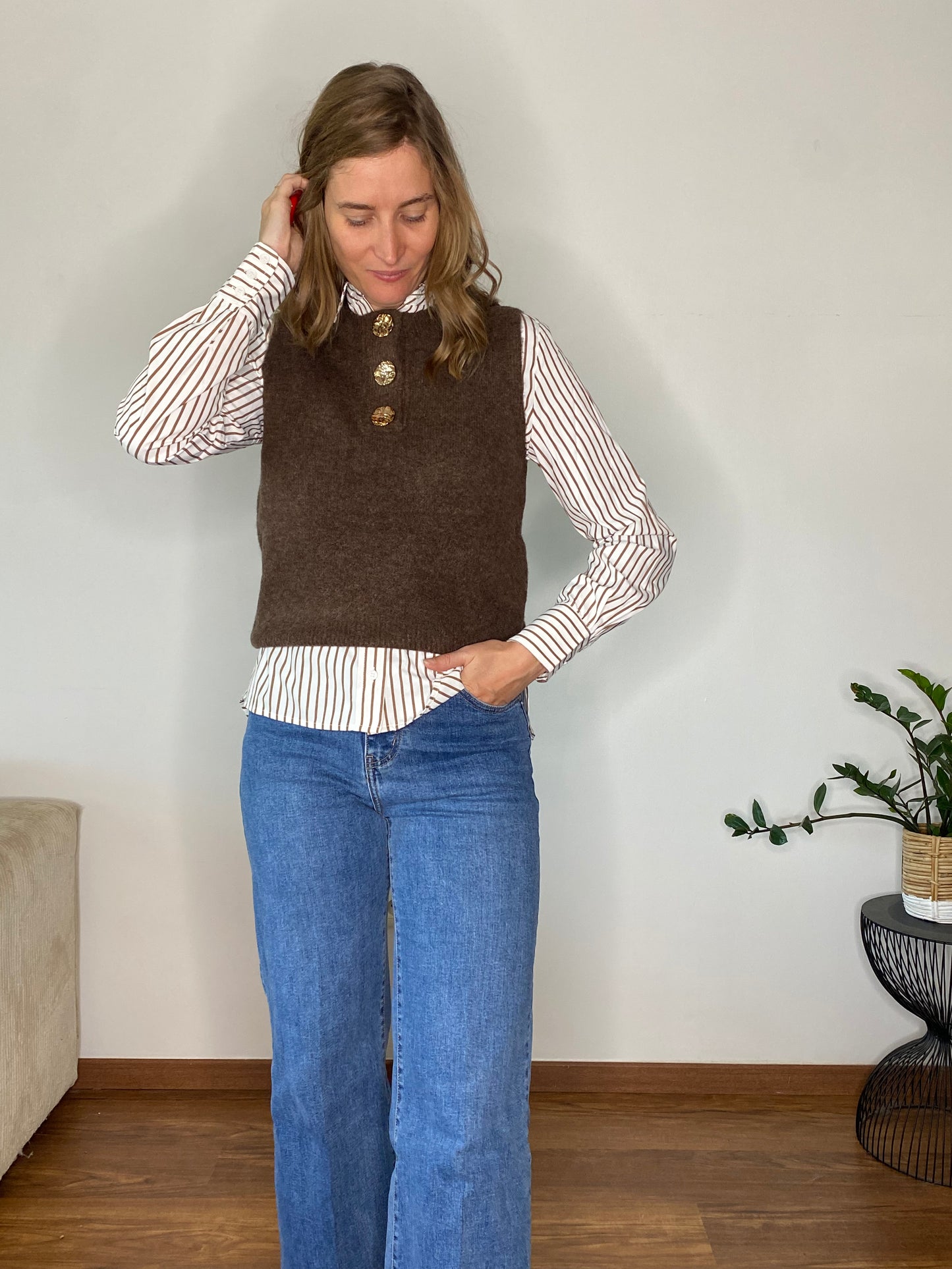 Chemise Samuel rayé chocolat