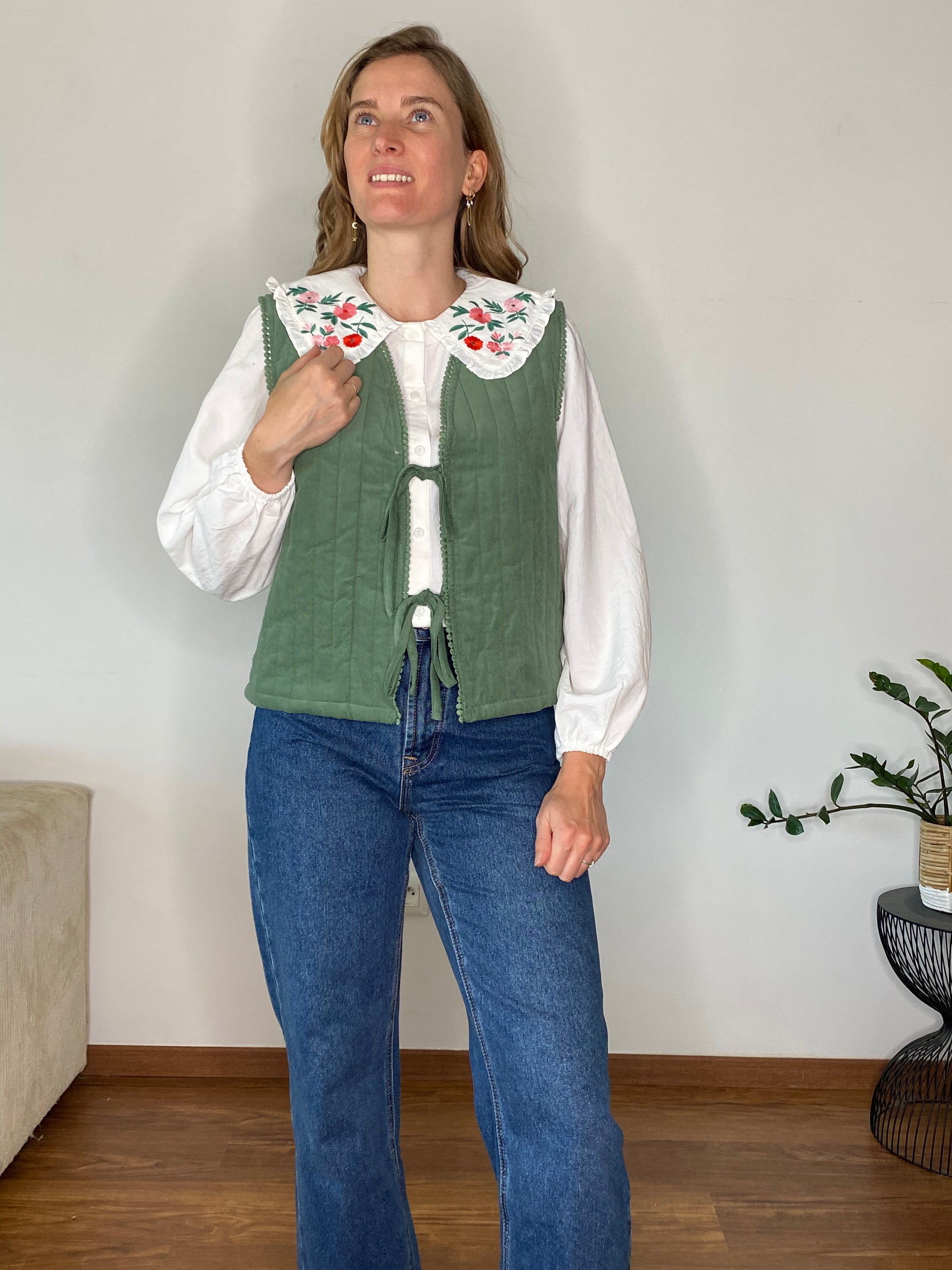 Gilet sans manches Gabriela vert - Margothe