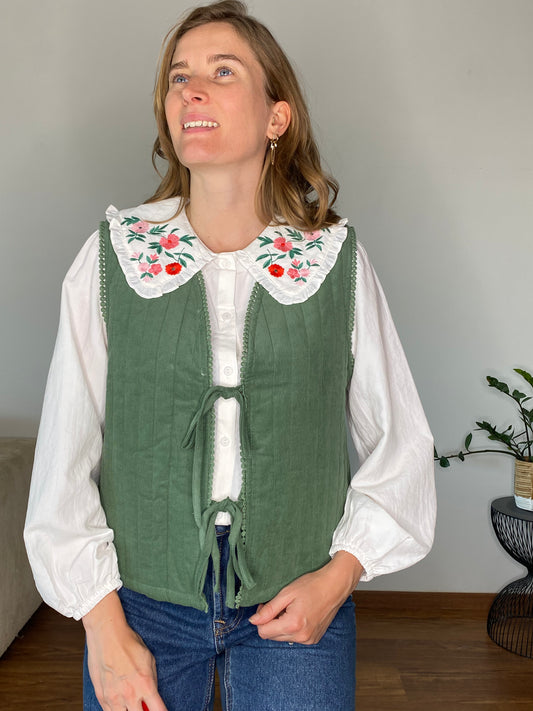 Gilet sans manches Gabriela vert - Margothe