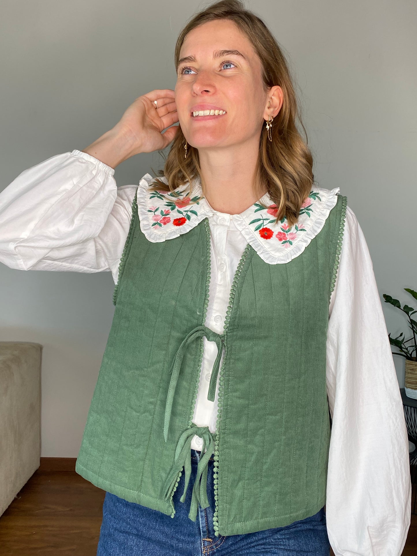 Gilet sans manches Gabriela vert - Margothe