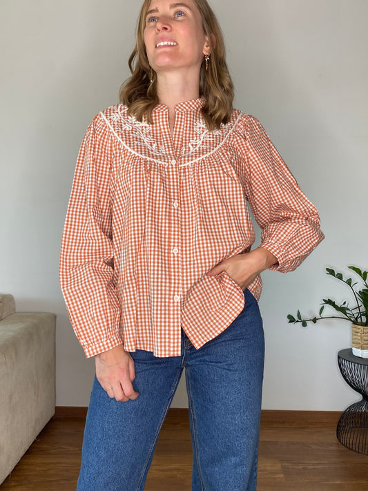 Blouse Lily vichy broderie