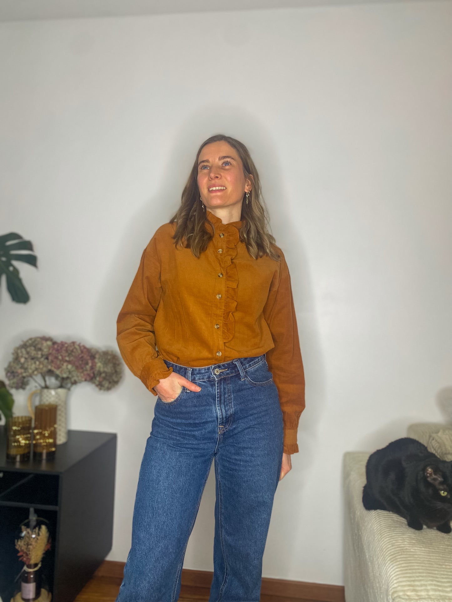 Chemise Charlie velours camel