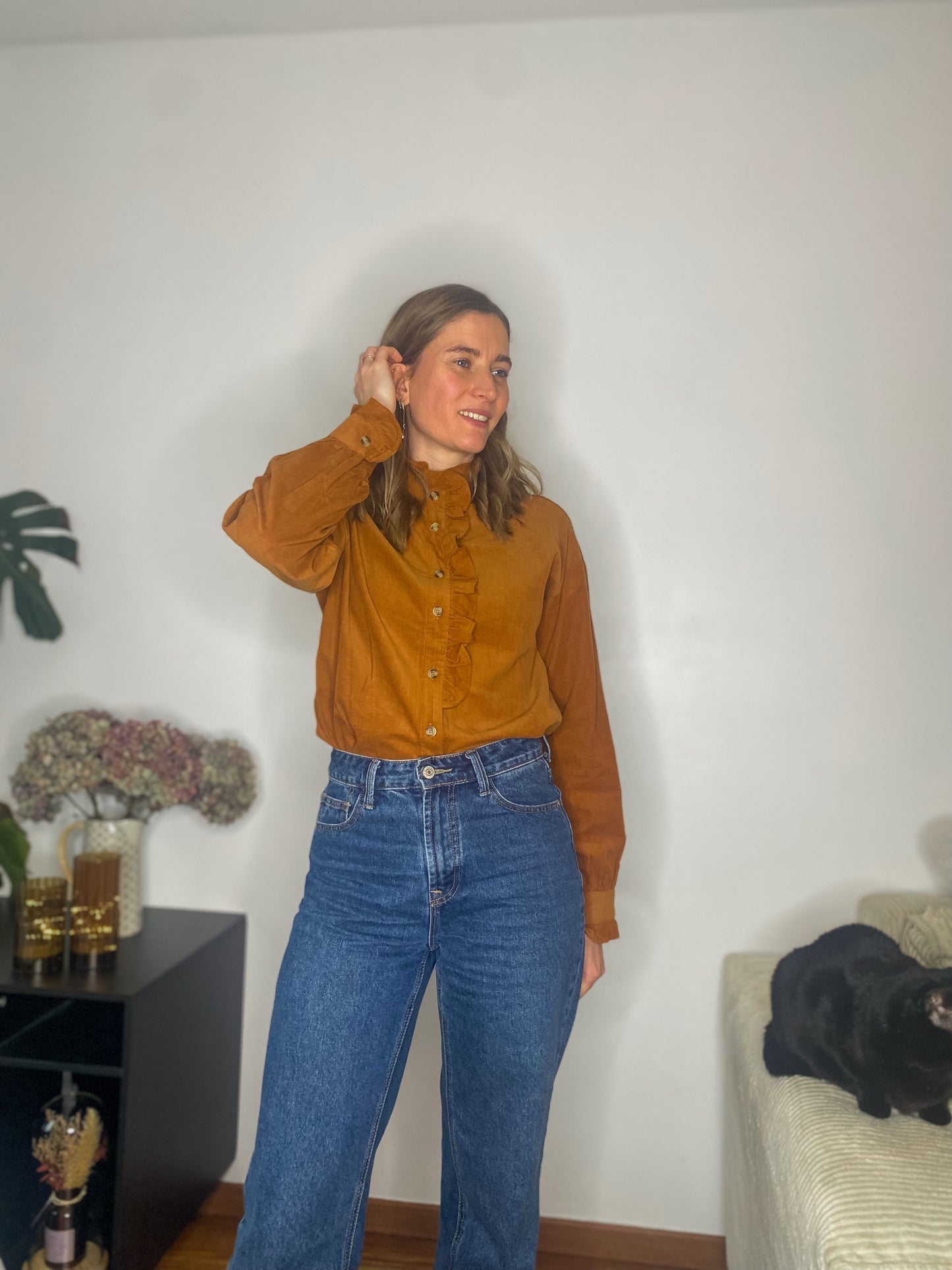 Chemise Charlie velours camel