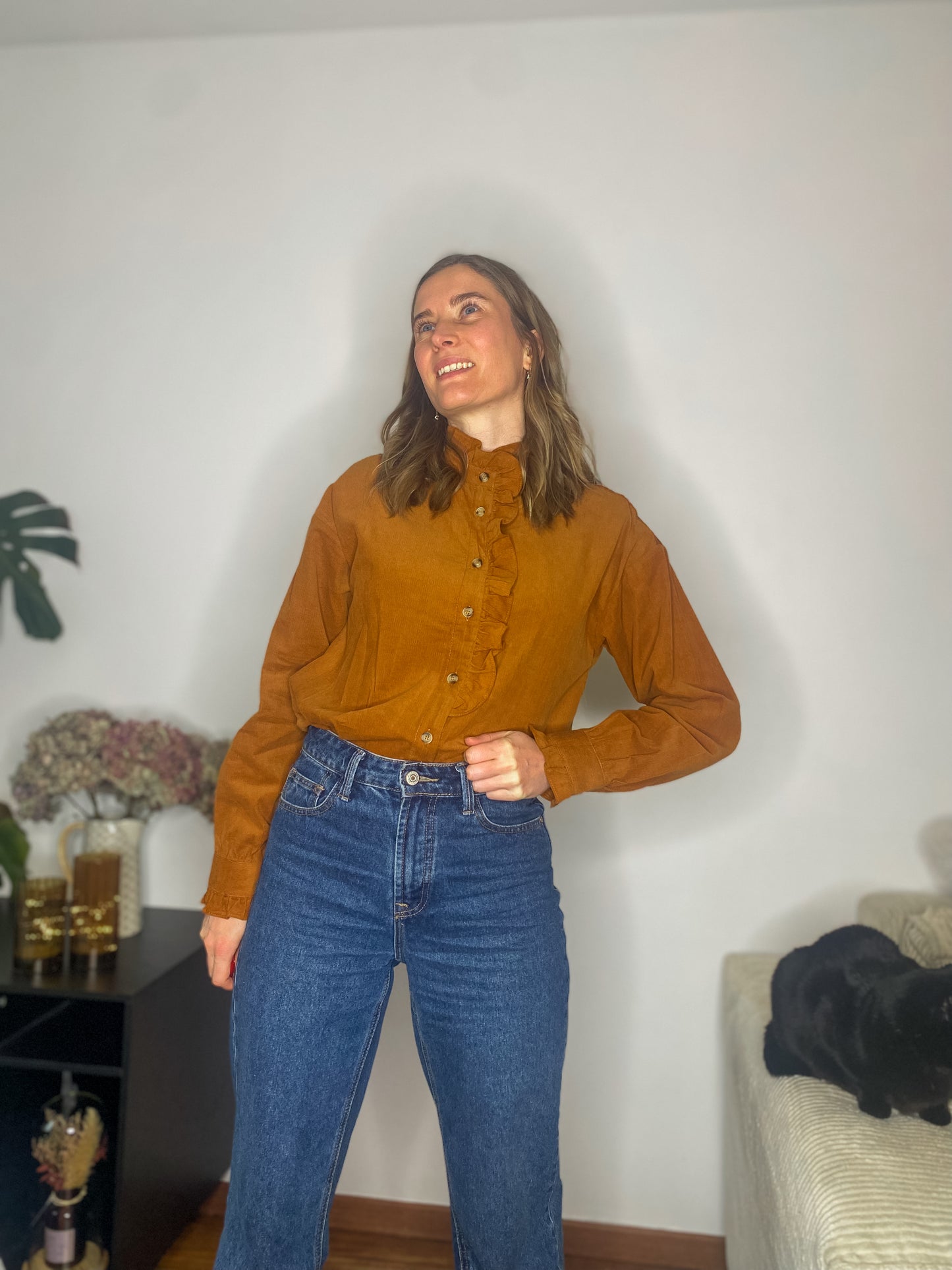 Chemise Charlie velours camel