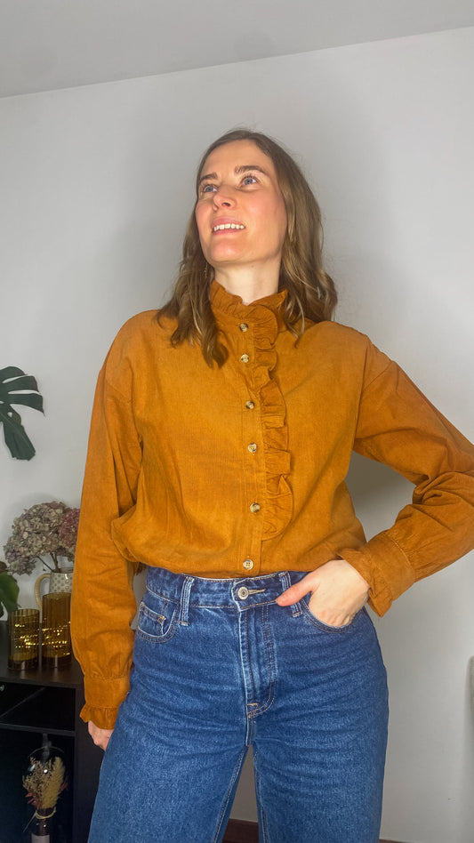 Chemise Charlie velours camel