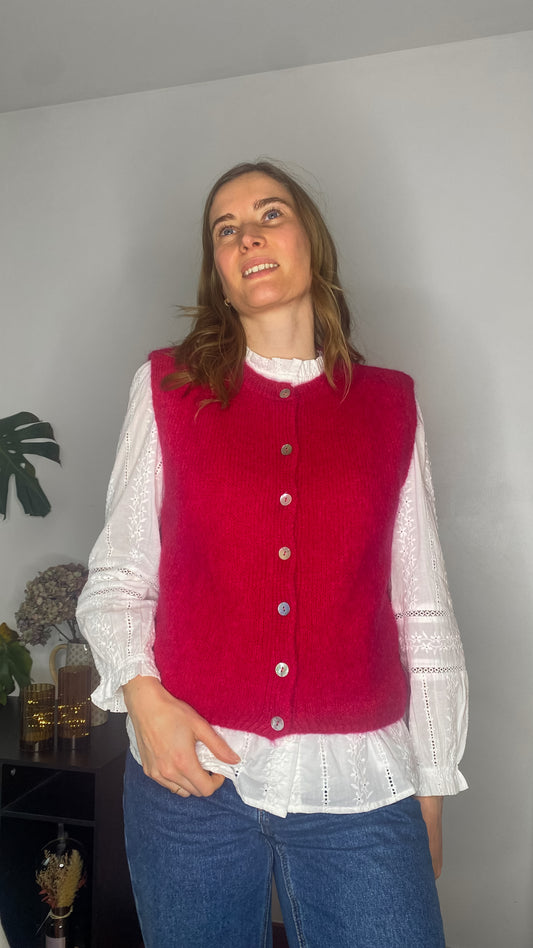Gilet Ange fuchsia