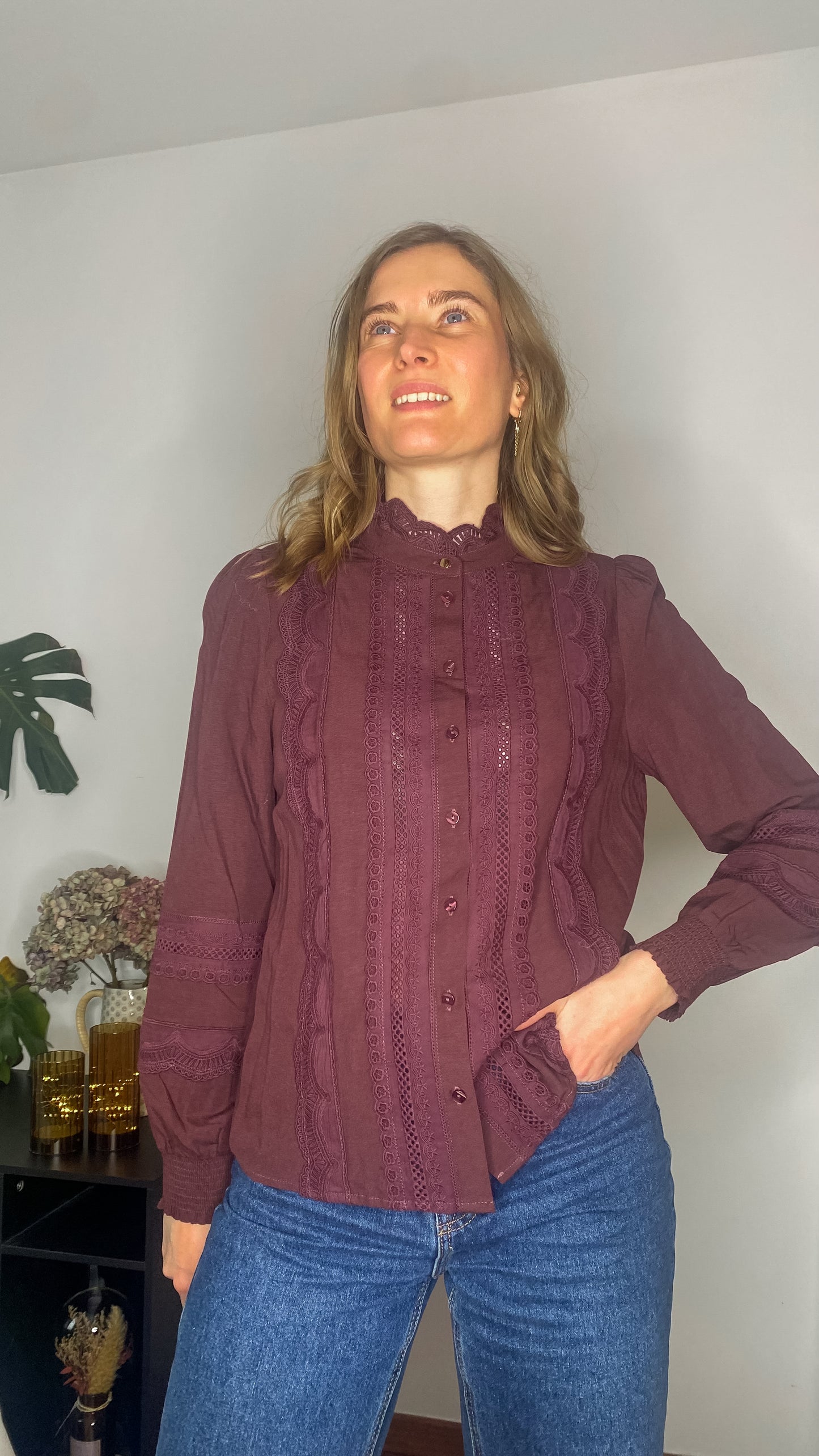 Chemise Maxime bordeaux