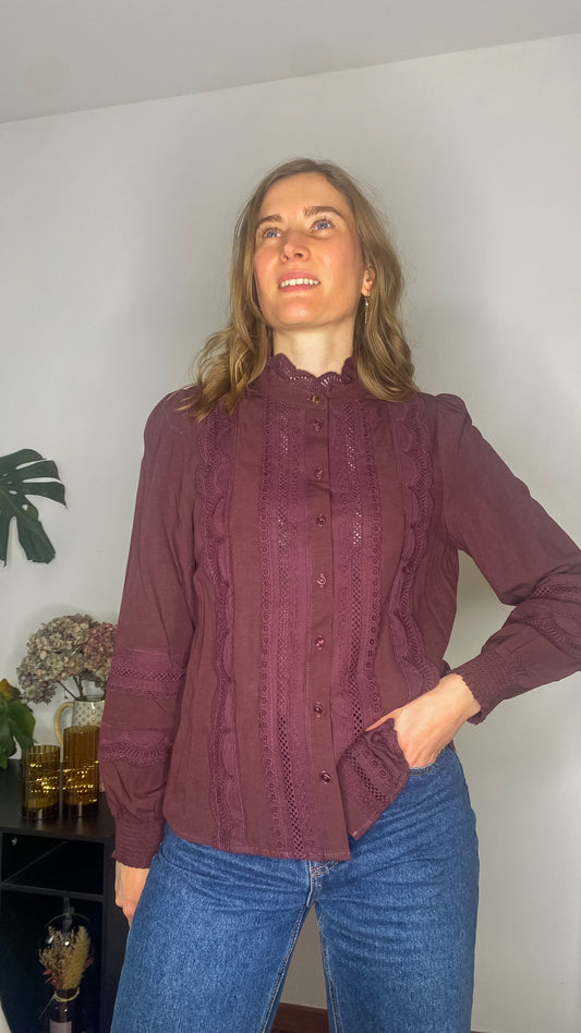 Chemise Maxime bordeaux