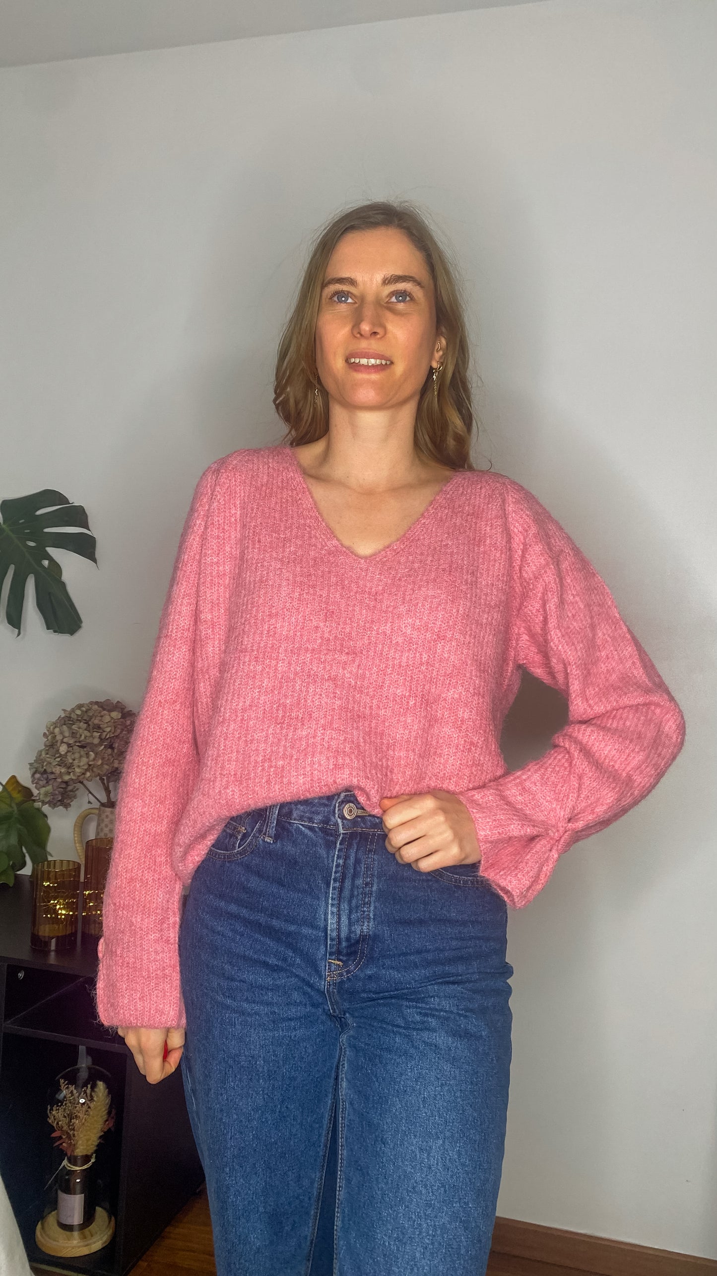 Pull Gaelle rose + foulard