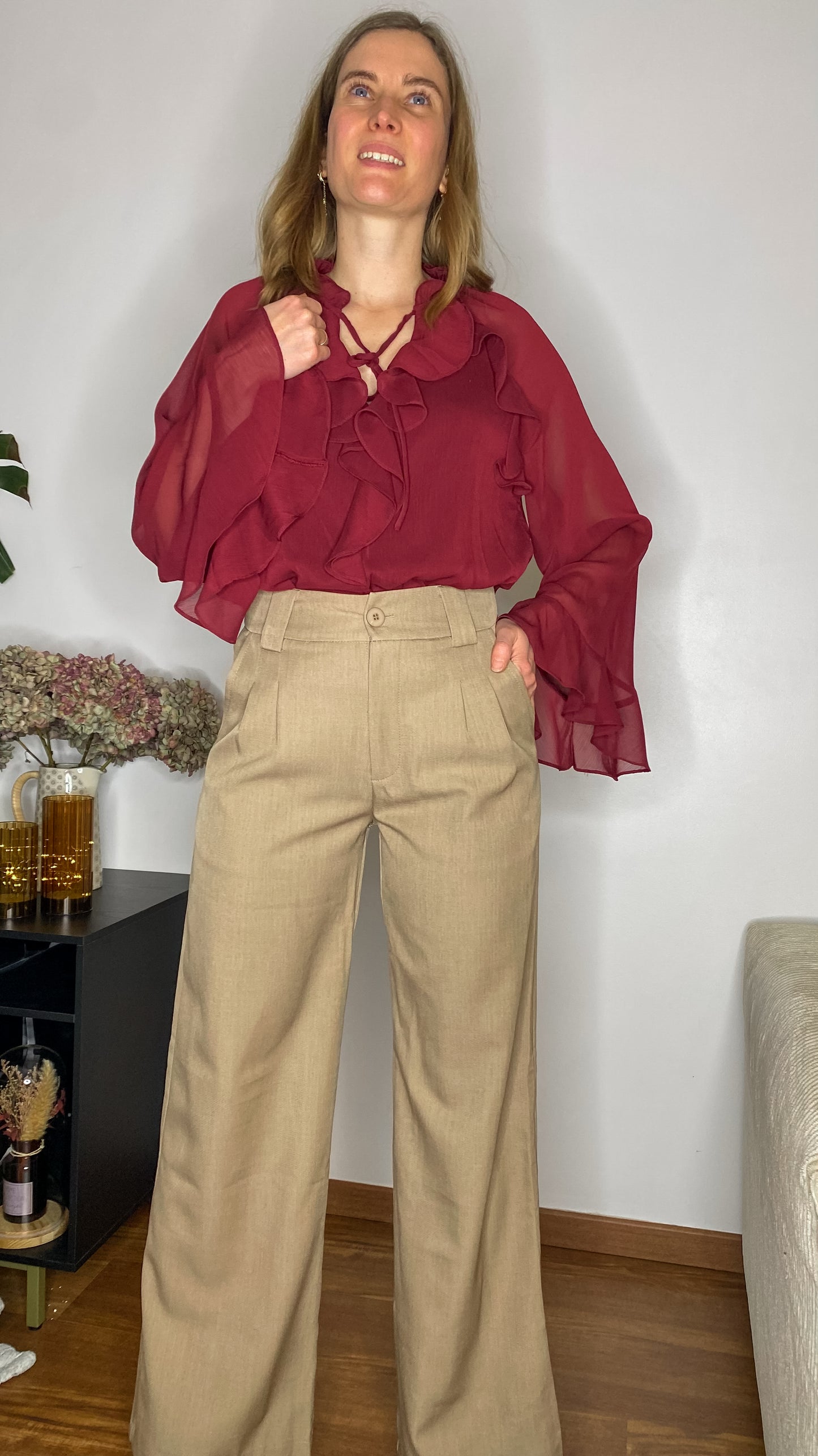 Pantalon Camille taupe