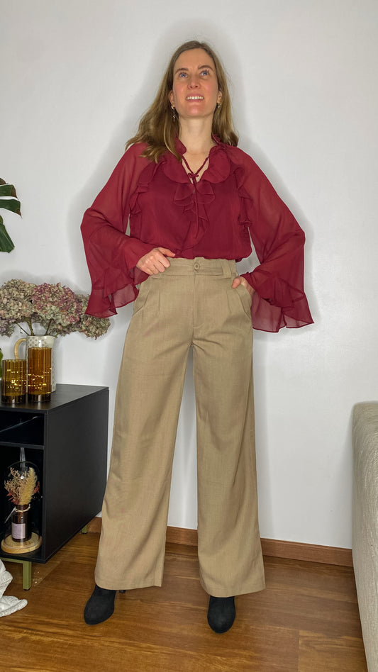 Pantalon Camille taupe