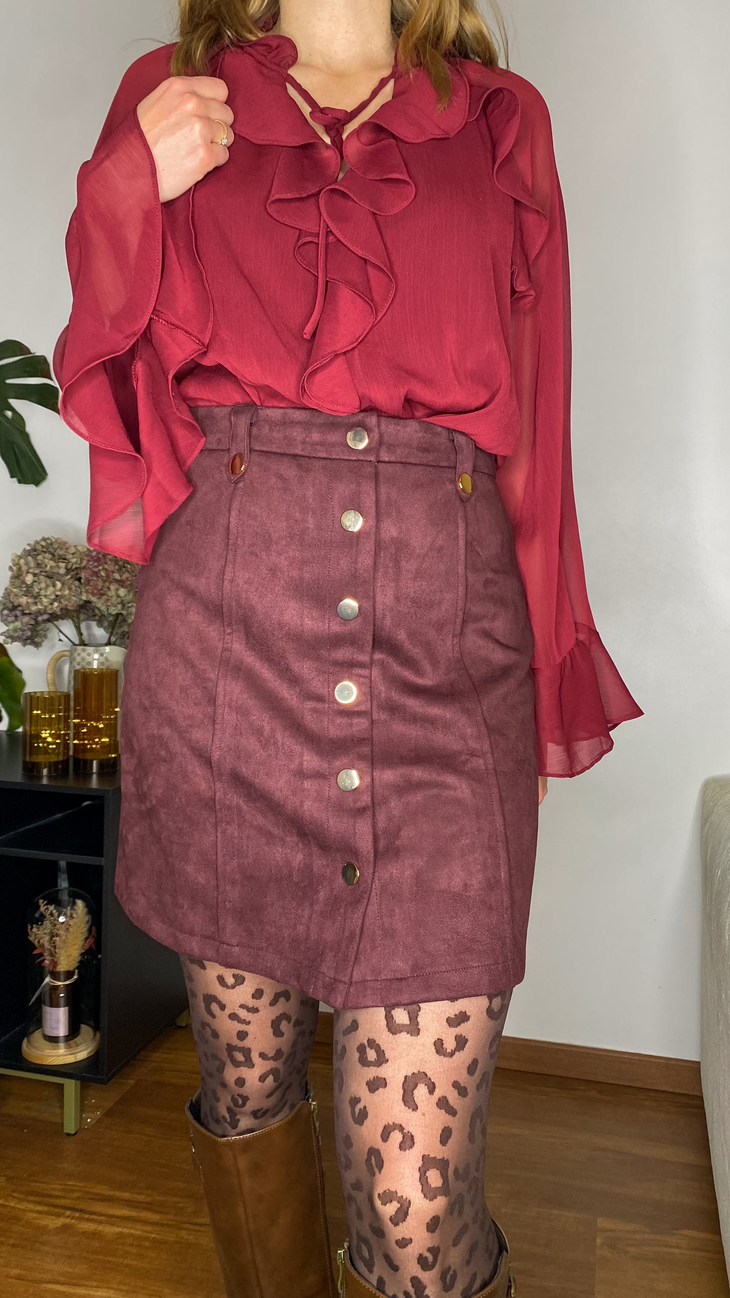 Jupe Nikita suedine bordeaux